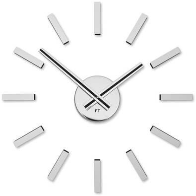 Future Time FT9400SI Modular chrome Designerski zegar naklejany, śr. 40 cm