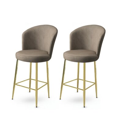 Barstuhl-Set Fora Cappuccino and Gold, 2 Stück