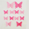 Öntapadós falmatrica 3D-s rózsaszín pöttyös  pillangókkal 12 db