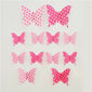 Samolepiace 3D motýle ružová bodka, 12 ks