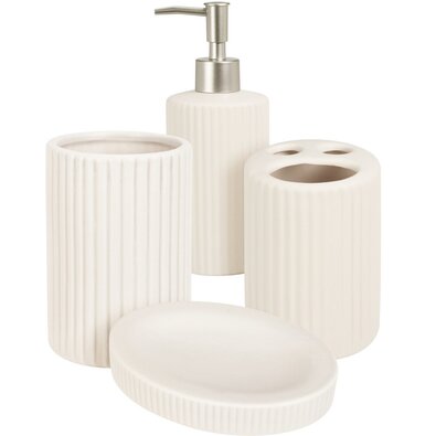 Set baie Stripes, 4 buc, alb