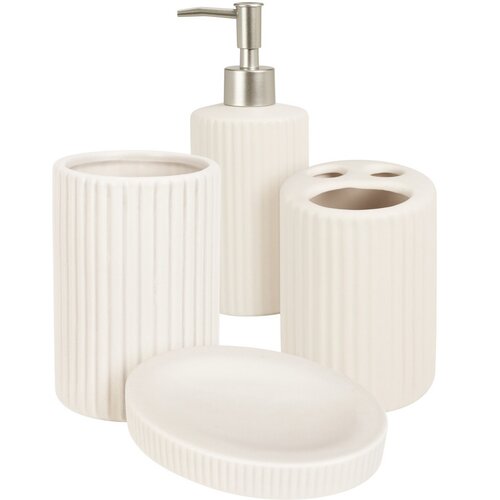 Kopalni set Stripes, 4 kos, bela