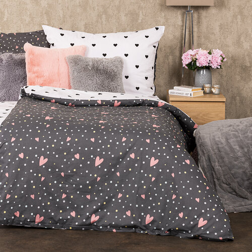 Lenjerie de pat din bumbac 4Home Inimioare, 220 x 200 cm, 2 buc. 70 x 90 cm