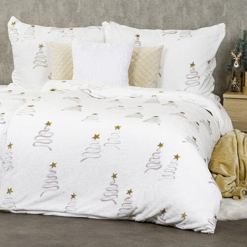 Lenjerie de pat din microflanel 4Home Christmas tree, 140 x 200 cm, 70 x 90 cm