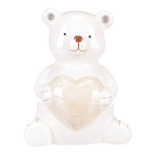 Weihnachtsdekoration: Teddybär mit Herz, 10 cm