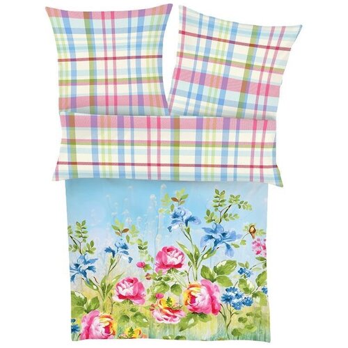Lenjerie de pat din satin Ibena Summer Festival 5707/630, 140 x 200 cm, 70 x 90 cm