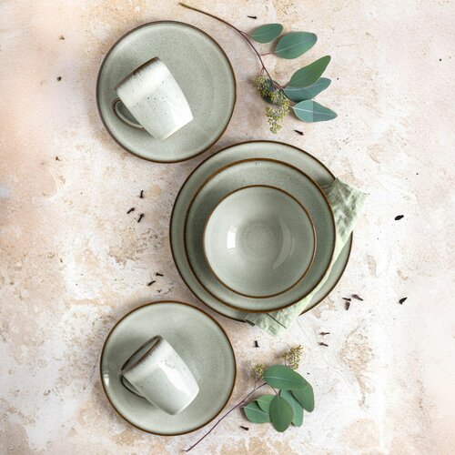 Mäser Set de farfurii adânci și plate, 8 bucăți SMOKY'S – verde