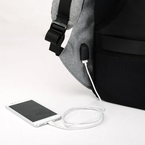 Bezpečnostný batoh s USB nabíjačkou, fialová