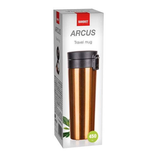 Banquet Potovalni vrč z dvojno steno ARCUS 450 ml, bakreni