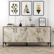 Skříňka Kiev Walnut and White Marble