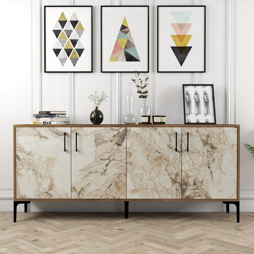 Skrinka Kiev Walnut and White Marblemramoru