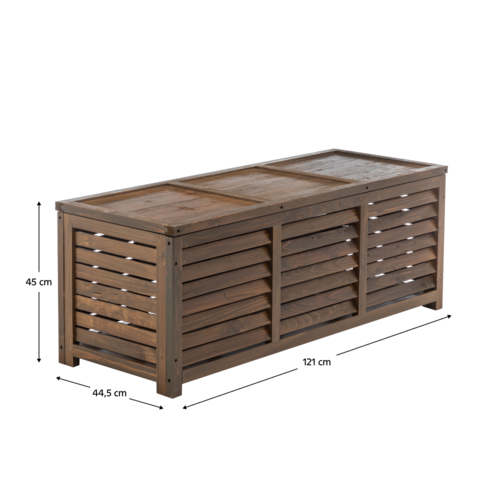 Zahradní úložný box, hnědá, LADAM