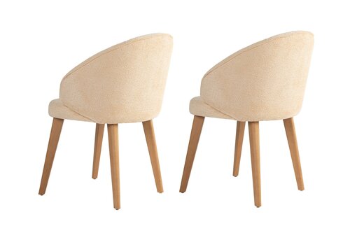 Esszimmerstuhl-Set Bentley Beige and Light Oak, 2 Stück