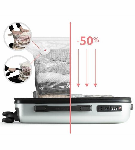 Compactor Kabinno prtljago Cosmos S, 55 x 20 x 40cm, srebrna