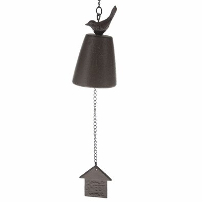 Żeliwny dzwonek Sweet home brązowy, 8 x 49 cm