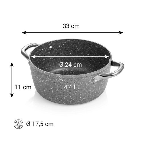 Tescoma i-PREMIUM Stone serpenyő, 24 cm átmérőjű,4,4 l űrtartalmú