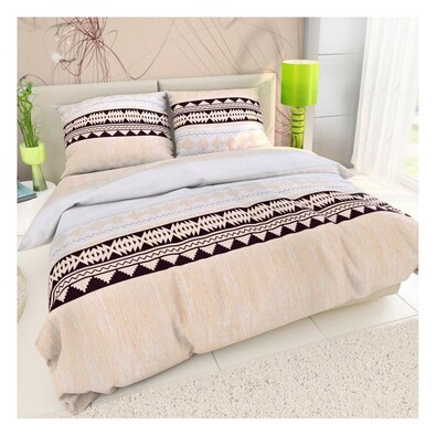 Lenjerie pat 1 pers. Delux Ethno, din bumbac, 140 x 200 cm, 70 x 90 cm