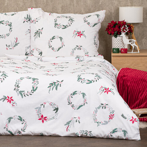 Lenjerie de pat din bmbac 4Home Christmas Holly, 140 x 200 cm, 70 x 90 cm