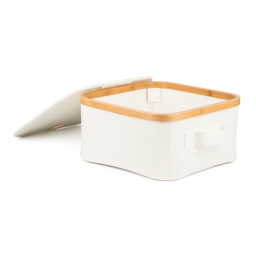 Cutie de depozitare G21 30 x 30 x 15 cm, dinbambus cu capac, bej