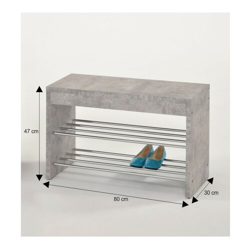 Ławka z półką na buty Lusia, beton