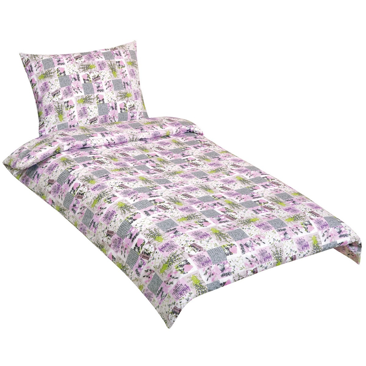 Bellatex Bavlněné povlečení Patchwork lila, 140 x 200 cm, 70 x 90 cm