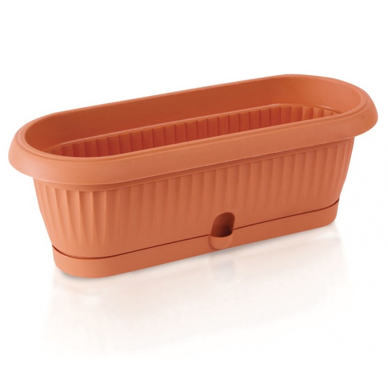 Plastový truhlík s miskou Terra terakota, 31,6 cm, 31,6 cm