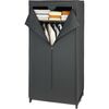 Wenko Faltbarer Kleiderschrank aus PEVA-Folie mit Regal, Deep Black, 160 x 50 x 75 cm