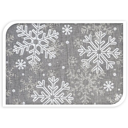 Țesătură decorativă Big snowflakes gri, 21 x 250 cm