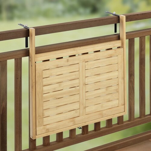 Wenko Závesný balkónový stolík z bambusu Waikiki, 64 x  44 x 65 cm
