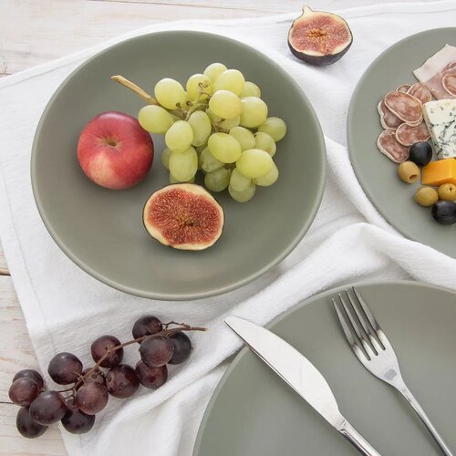 Orion Set de farfurii adânci din ceramică Greenish20,5 cm, 6 bucăți