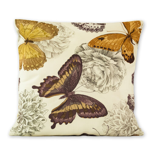 Poszewka na poduszkę Klasic motyl brązowy, 45 x 45 cm
