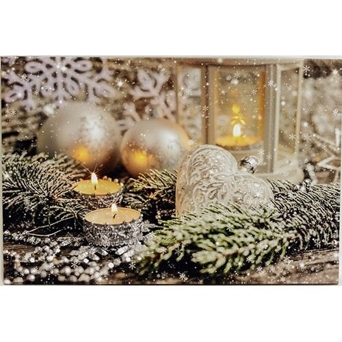 LED Obraz na plátne Vianočné zátišie, 60 x 40 cm
