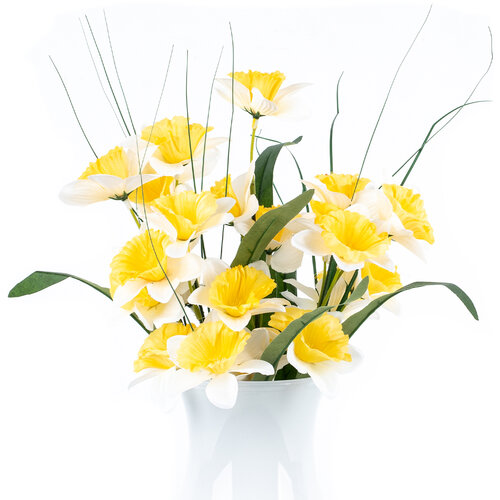 Floare artificială Narcise galbene, 40 cm