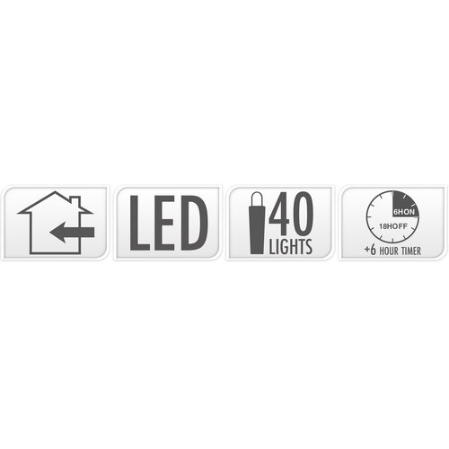 Svetelný drôt Clarion 40 LED, teplá biela