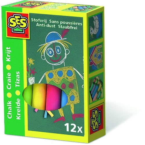 SES Set farbige Kreiden, Durchmesser 10 mm, 12 Stück