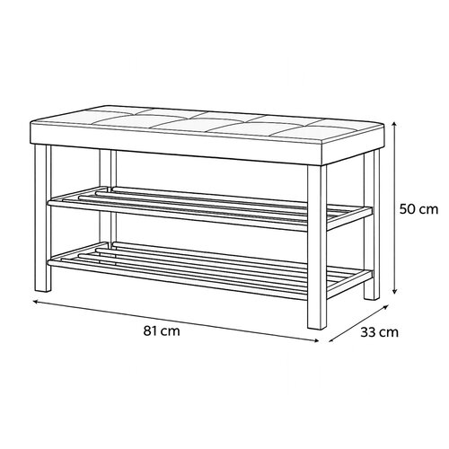 Szafka na buty z siedziskiem, czarny