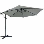 Avenberg Duży parasol z regulacją nachylenia Sunny LED 300, szary