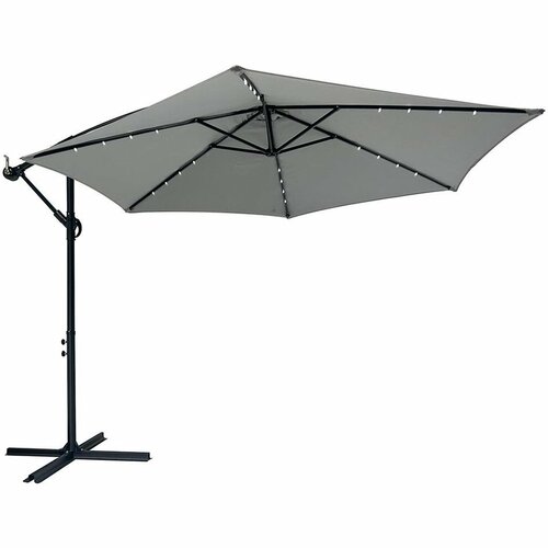 Avenberg Velký polohovatelný slunečník Sunny LED 300, šedá