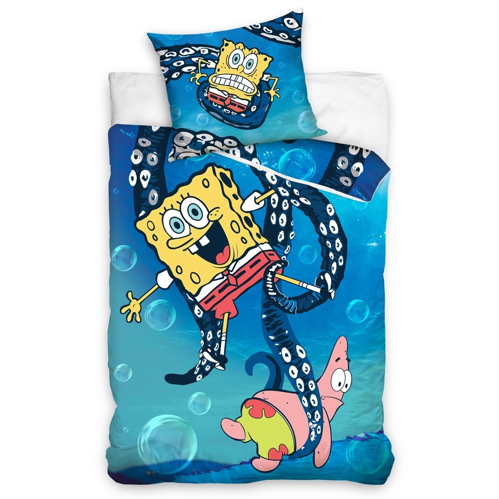 Carbotex Detské obliečky SpongeBob - Chobotnica, 140x200 70x80