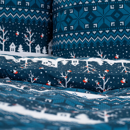 Lenjerie de pat 4Home Winter village, din bumbac, 140 x 220 cm, 70 x 90 cm