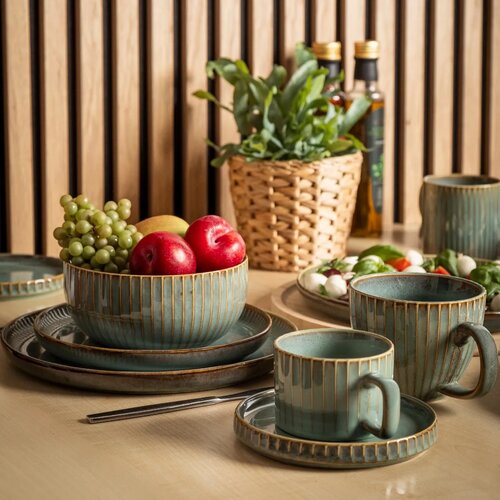 Altom Set mit 2 Untertassen Reactive Sage 14 cm