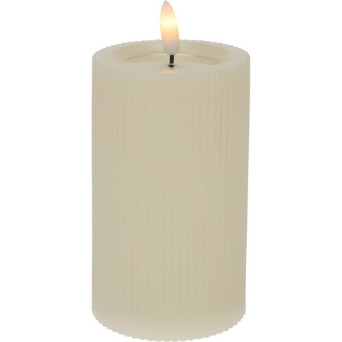 Venkovní LED svíčka 7,5 x 12,5 cm, béžová, na baterie