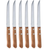 Set de 6 cuțite de friptură din oțel inoxidabil cumâner din lemn