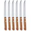 6-teiliges Steakmesserset aus Edelstahl mit Holzgriff