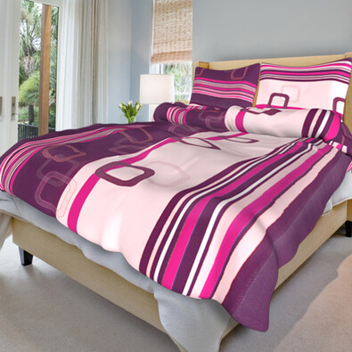 Bavlnené obliečky Tonda fialový, 140 x 200 cm, 70 x 90 cm