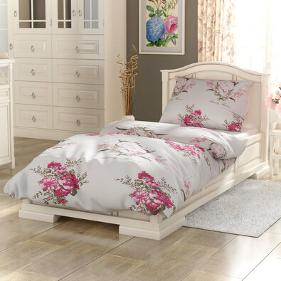 Kvalitex Pościel bawełniana Provence Beatrice czerwona, 140 x 200 cm, 70 x 90 cm