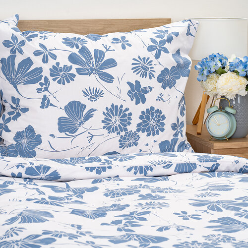 Lenjerie de pat din bumbac 4Home Blue Meadow, 140 x 220 cm, 70 x 90 cm
