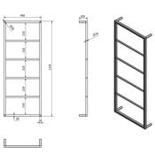 SAPHO Ska501 Ska uscător de prosoape de perete 45x 115 x 10 cm, negru mat