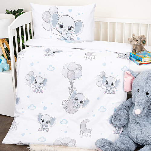 4Home Baumwollbettwäsche für Kinder Elephant, 100 x 135 cm, 40 x 60 cm