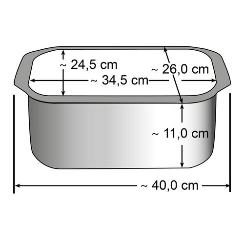 Elo 82840 Vas de copt Basic cu capac din sticlă șimâner cu aromă Raffinesse 40 x 26 cm